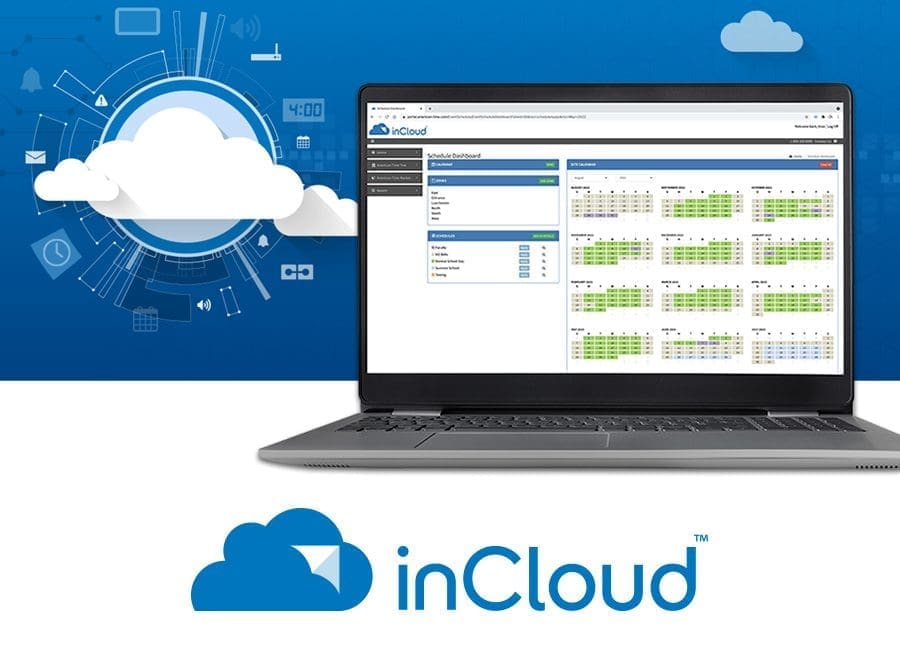 image showing the inCloud Schedule dashboard on a laptop screen
